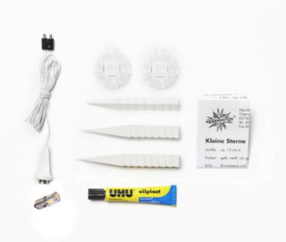 Moravská hvězda A1b bílá, plast, 13 cm, LED